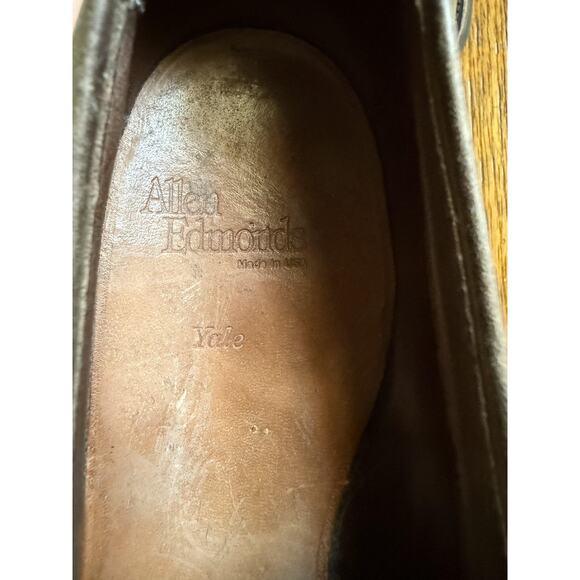 Allen Edmonds Shoes Mens Size 13 Brown Yale Plain Toe Derby Vibram Made in USA - Picture 8 of 10